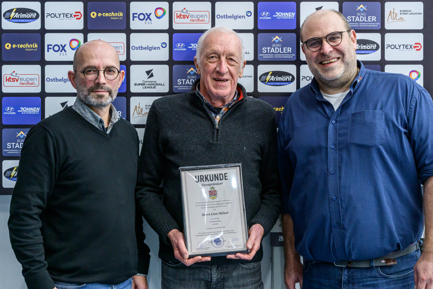 Ehre wem Ehre gebührt, Léon Mélard als Ehrenpräsident der KTSV Eupen (Foto: Bernd Rosskamp)