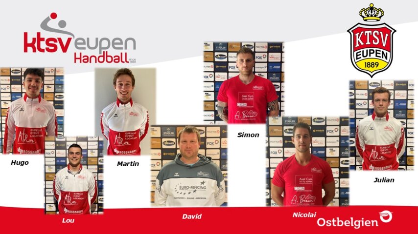 Hugo Rodado, Lou Peters, Martin Massat, David Lhoest, Simon Bock, Nicolai Zidorn und Julian Kirschbaum (Fotos: Verein)